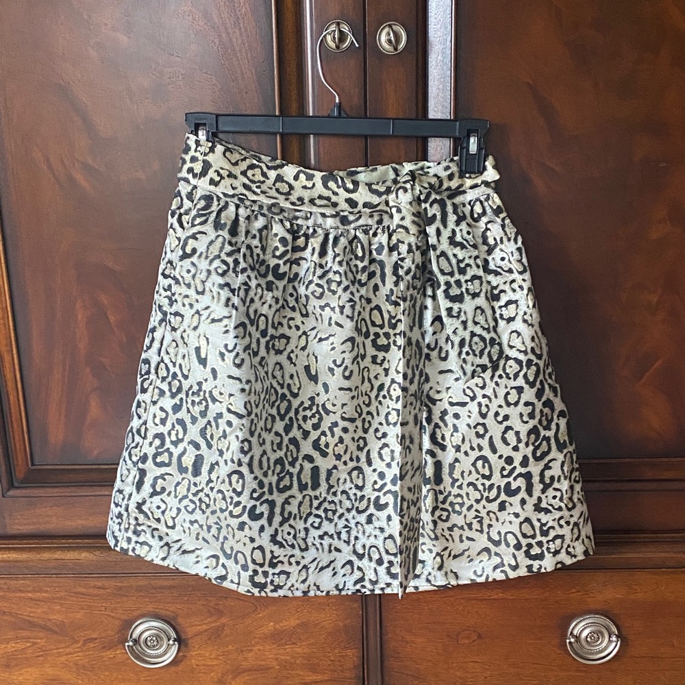 Crown & Ivy Animal Print A-Line Skirt